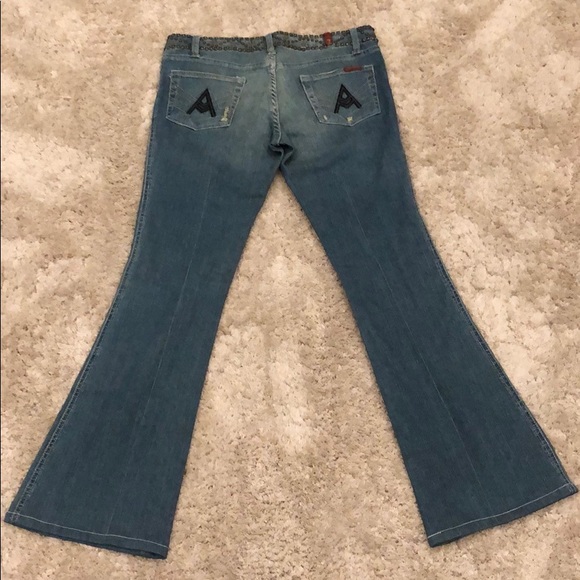 7 For All Mankind “A” Pocket Flare Studded Jean - Picture 3 of 8